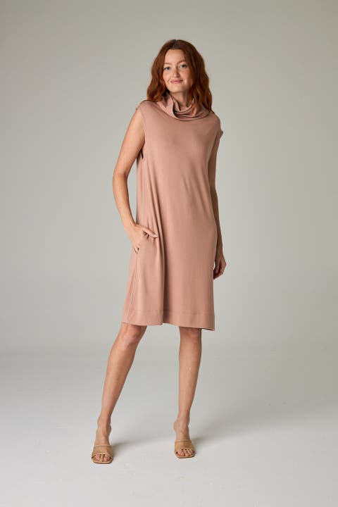 Kakadu Eco-Luxe Rib Sleeveless Funnel Neck Tunic/Dress - Ultra-Luxe Flow