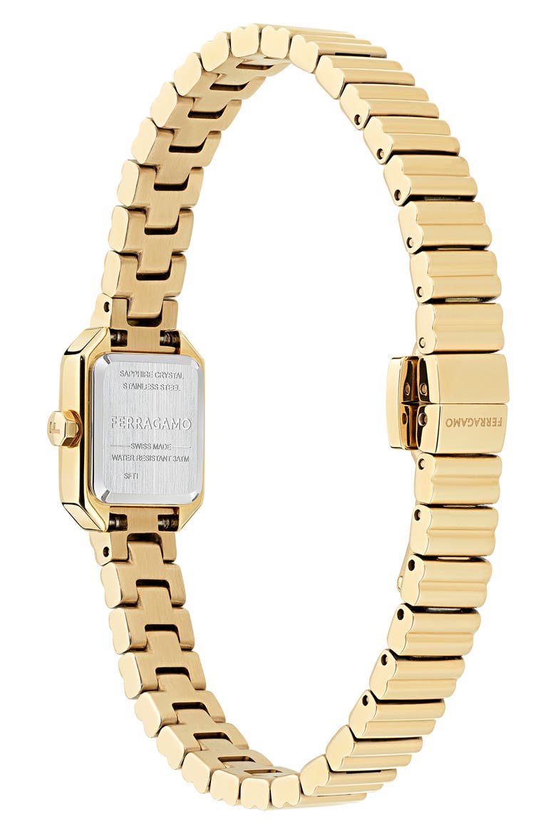 Crystal Petite Bracelet Watch, 15mm x 20mm, Alternate, color, YELLOW GOLD/BLACK