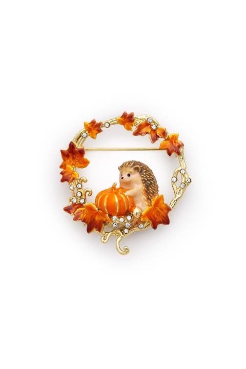 Pumpkin Hedgehog Brooch