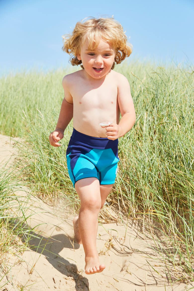 Jammer Swim Diaper Shorts, Alternate, color, Navy/Jade