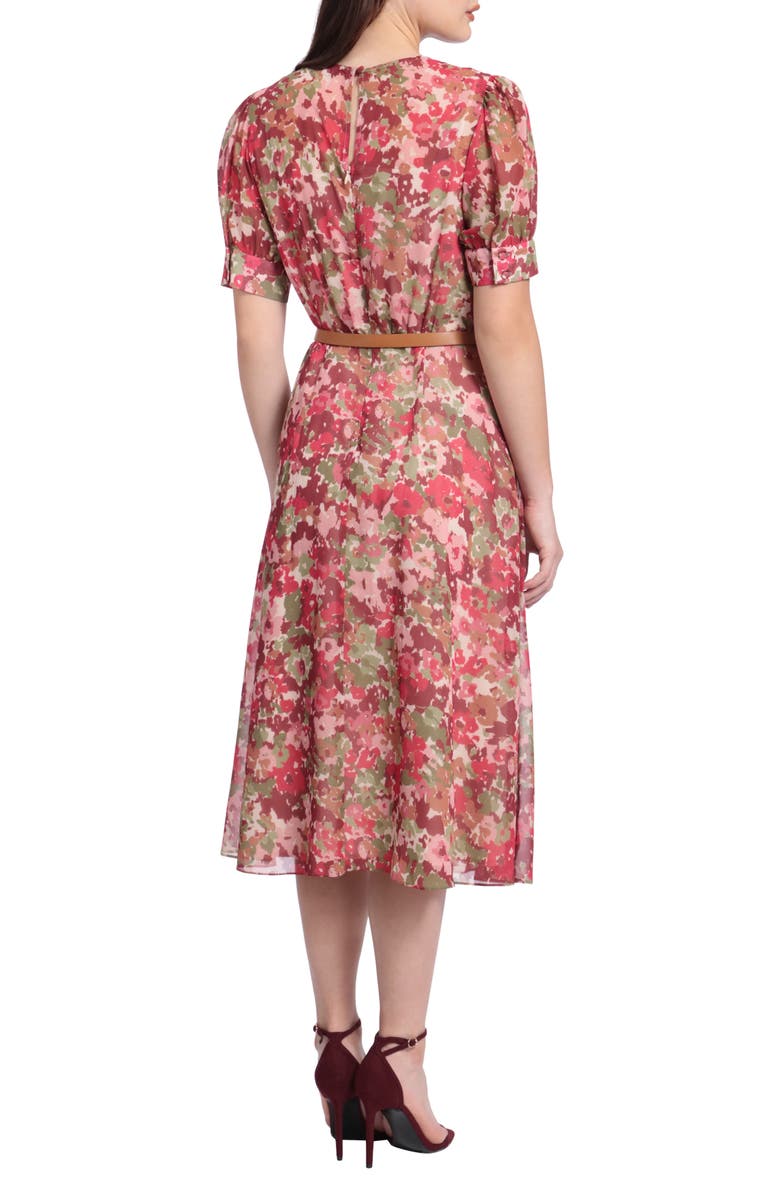 Maggy London Floral Chiffon Midi Dress, Alternate, color, 