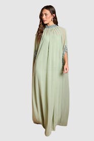 Coast Chiffon Cape Style Sequin Maxi Dress