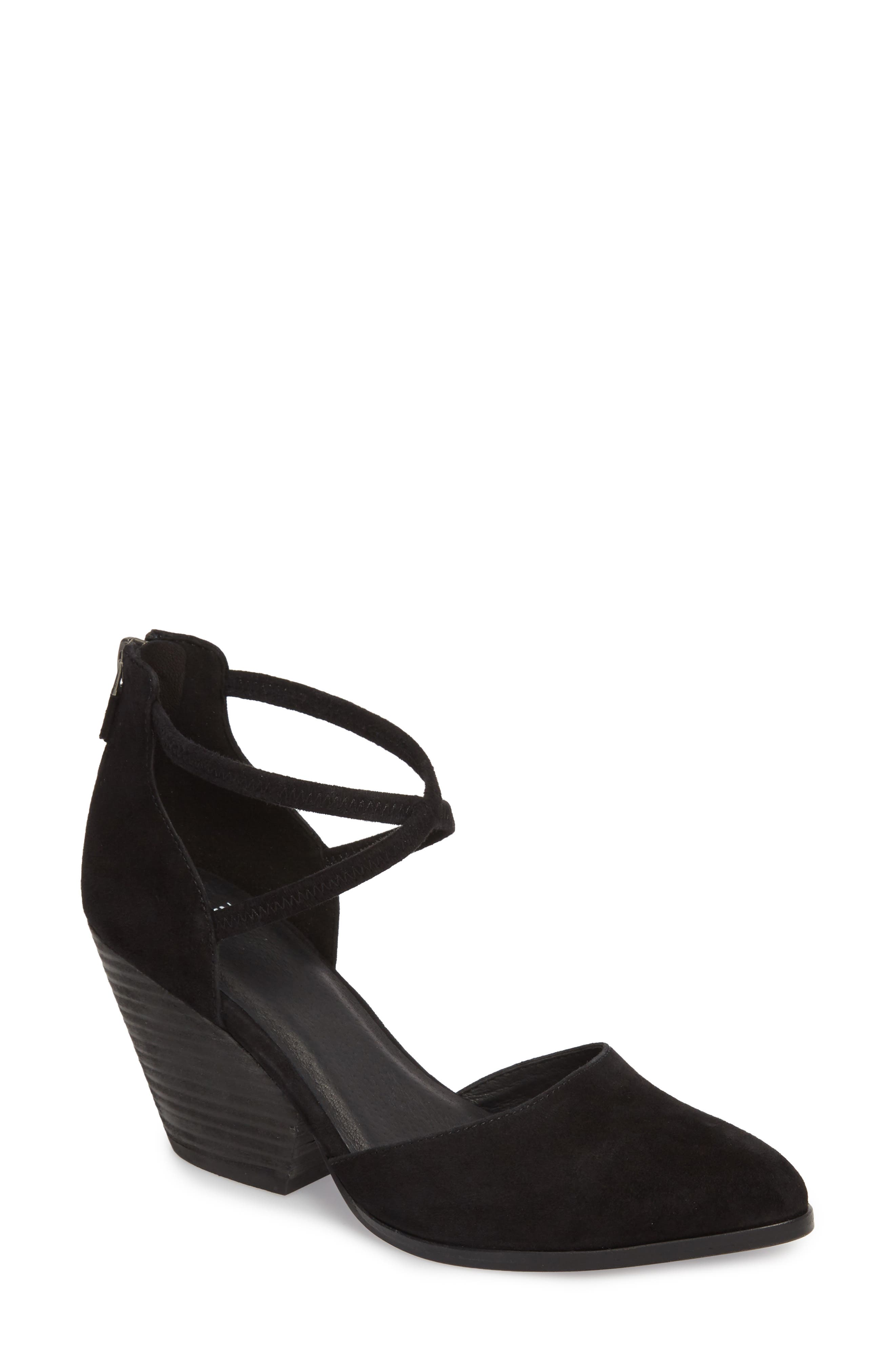Tilda Stacked Heel Pump, Main, color, BLACK SUEDEDNU