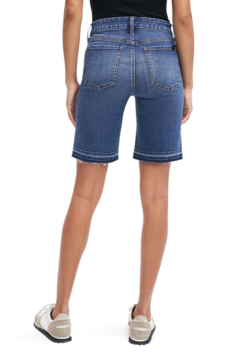 JEN7 by 7 For All Mankind High Waist Released Hem Denim Bermuda Shorts, Alternate, color, 