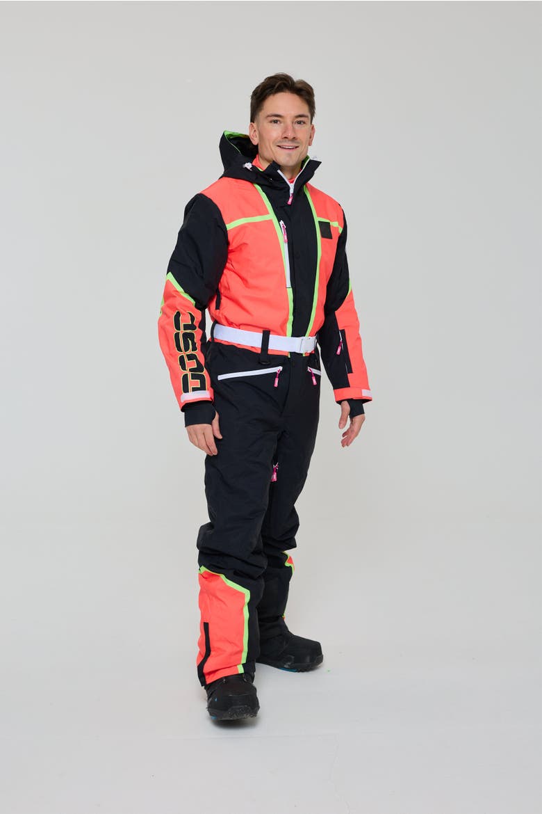 Sultans of Swing Ski Suit Men's, Alternate, color, Black and neon orange