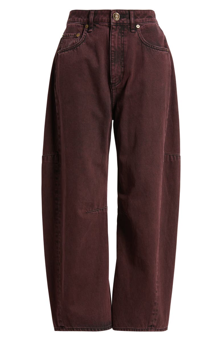 rag & bone Charlie Super High Waist Crop Barrel Jeans, Alternate, color, Brntb