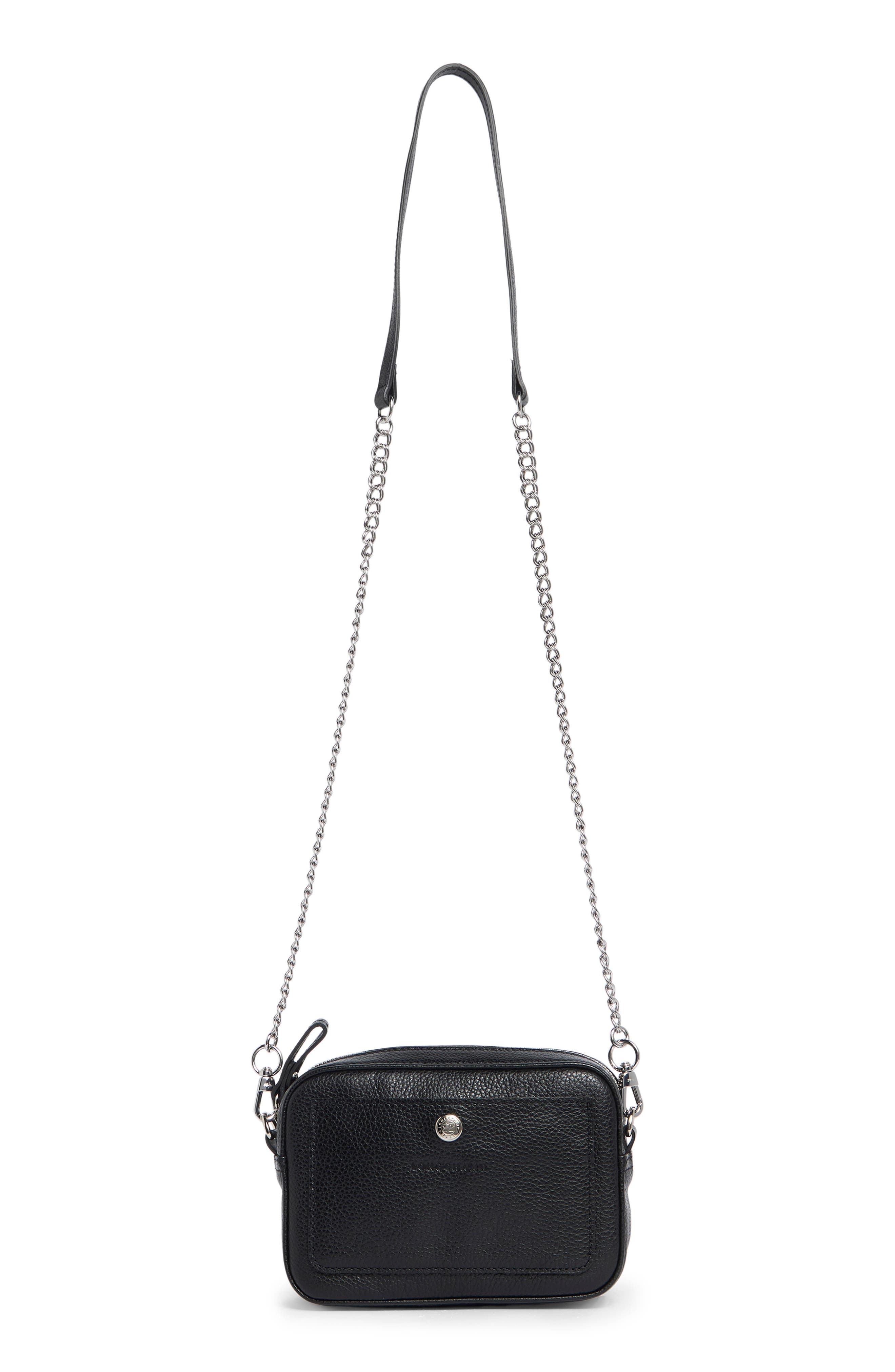 Longchamp Convertible Leather Crossbody/Belt Bag, Main, color, Black