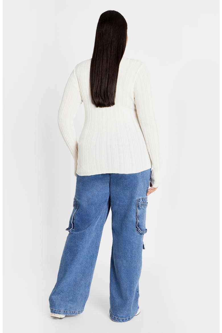 Crinkle Mock Neck Sweater, Alternate, color, CREAM