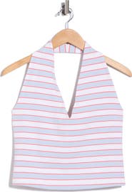 Good American Super Stretch Crop Halter Tank