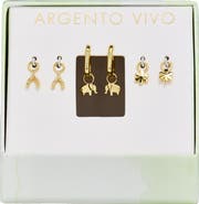 ARGENTO VIVO Wishbone Charm Earrings Set