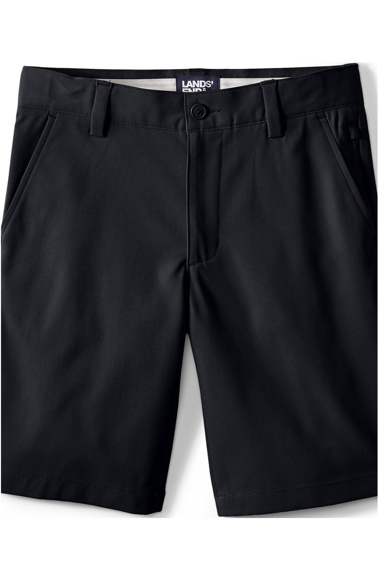 Lands' End Boys Husky Active Performance Chino Shorts, Alternate, color, Black