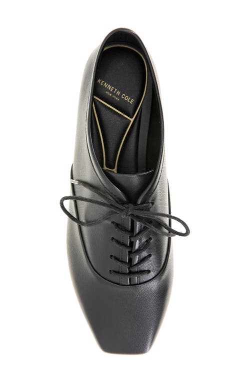 Kenneth Cole Justice Box Toe Lace Up Flat In Black Leather