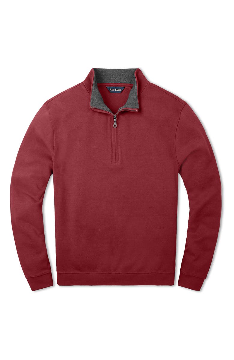 Scott Barber Pima Cotton Interlock Quarter Zip Pullover, Alternate, color,