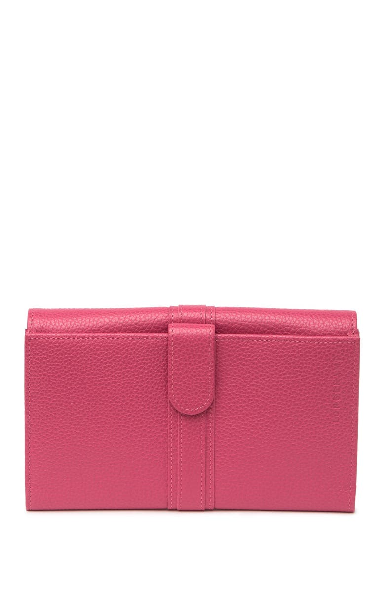 Longchamp Le Foulonne Leather Wallet, Alternate, color, Pink