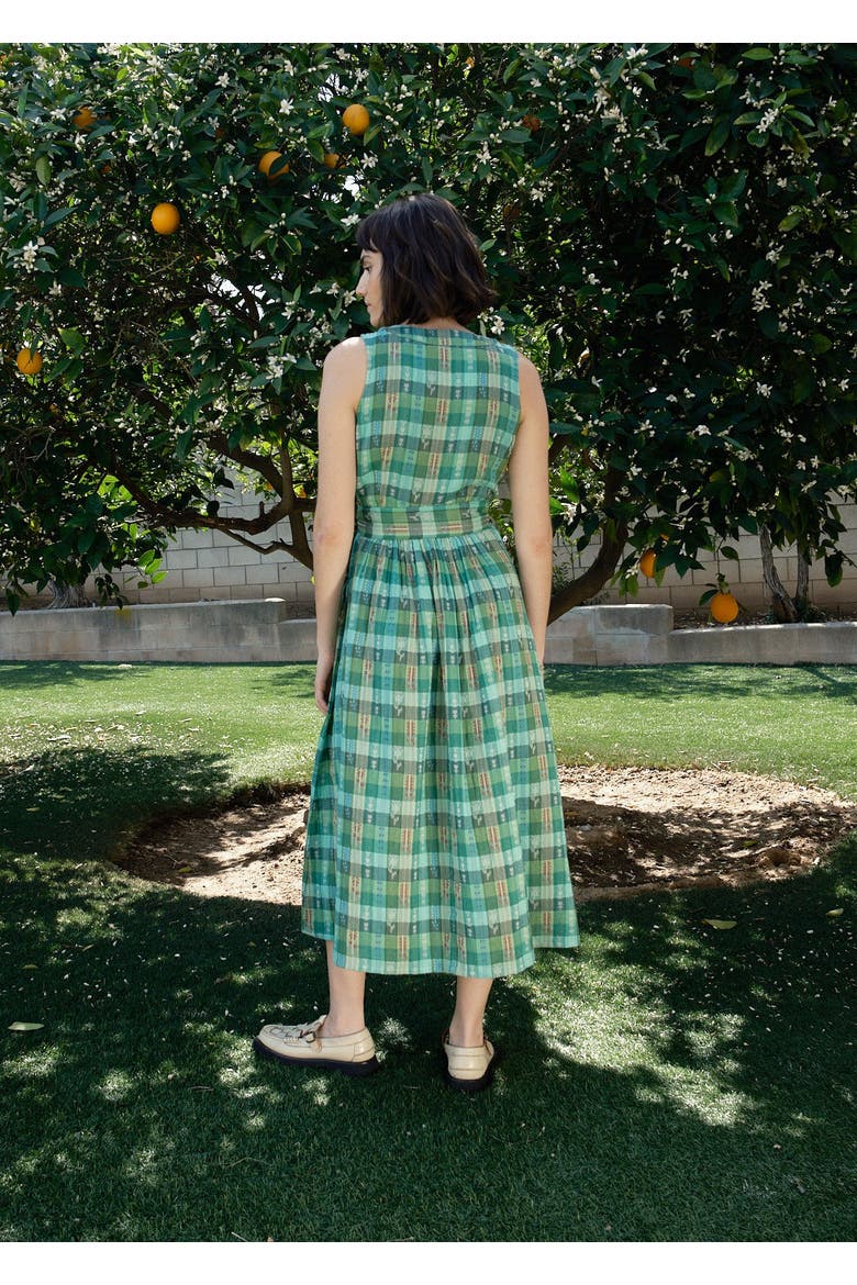 Callie Sleeveless Belted V-neck Dress, Alternate, color, Garden