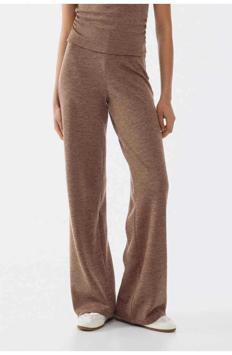 H&M Straight-leg Jersey Trousers, Alternate, color, Brown Melange