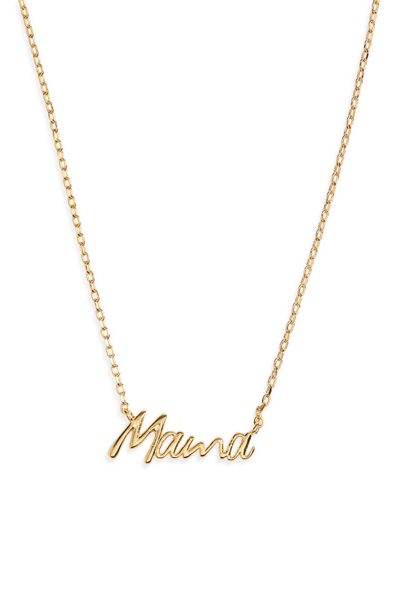 Mama Pendant Necklace, Main, color, GOLD