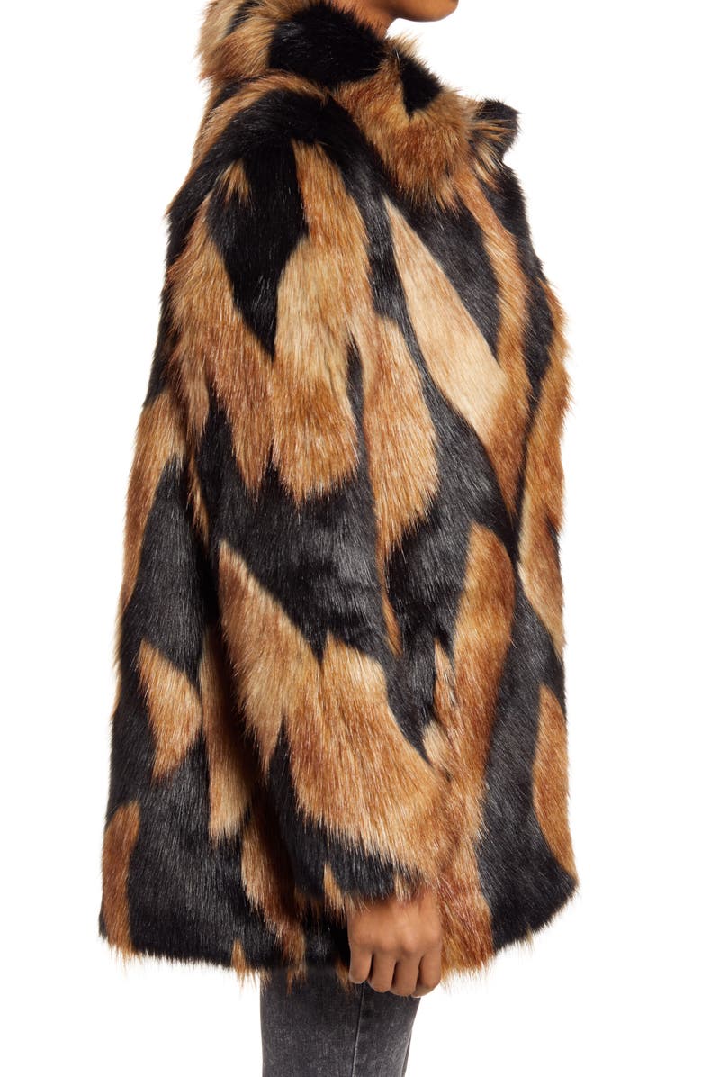Seven Chevron Oversize Faux Fur Coat, Alternate, color, 