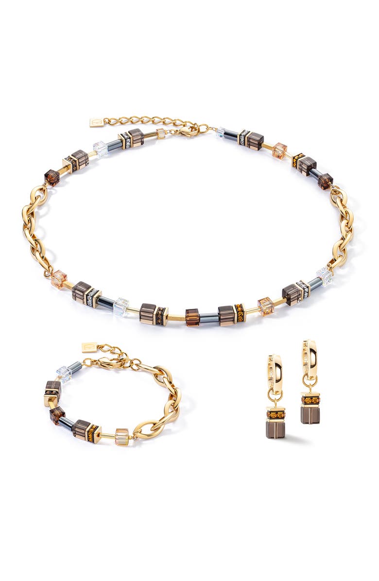 COEUR DE LION Geocube Chunky Chain Gold Bracelet, Alternate, color, Brown