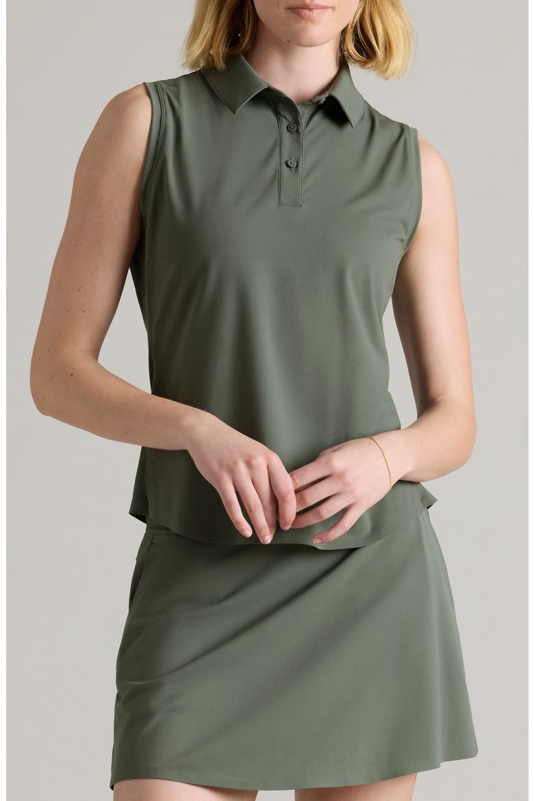 Course to Court Sleeveless Polo, Main, color, OLIVE SHADOW