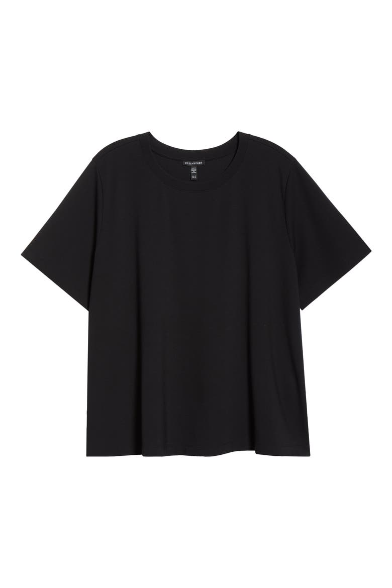 Crewneck Relaxed T-shirt, Alternate, color, BLACK