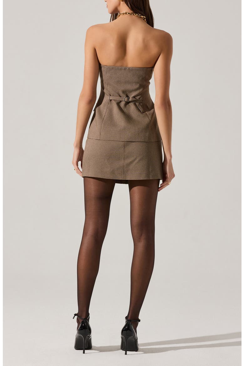 Laudine Houndstooth Check Miniskirt, Alternate, color, BROWN HOUNDSTOOTH