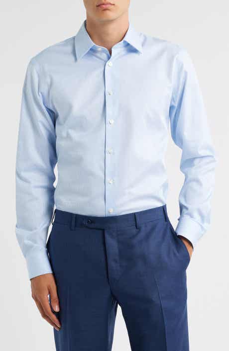 Nordstrom Trim Fit Pinstripe Non-Iron Cotton Dress Shirt