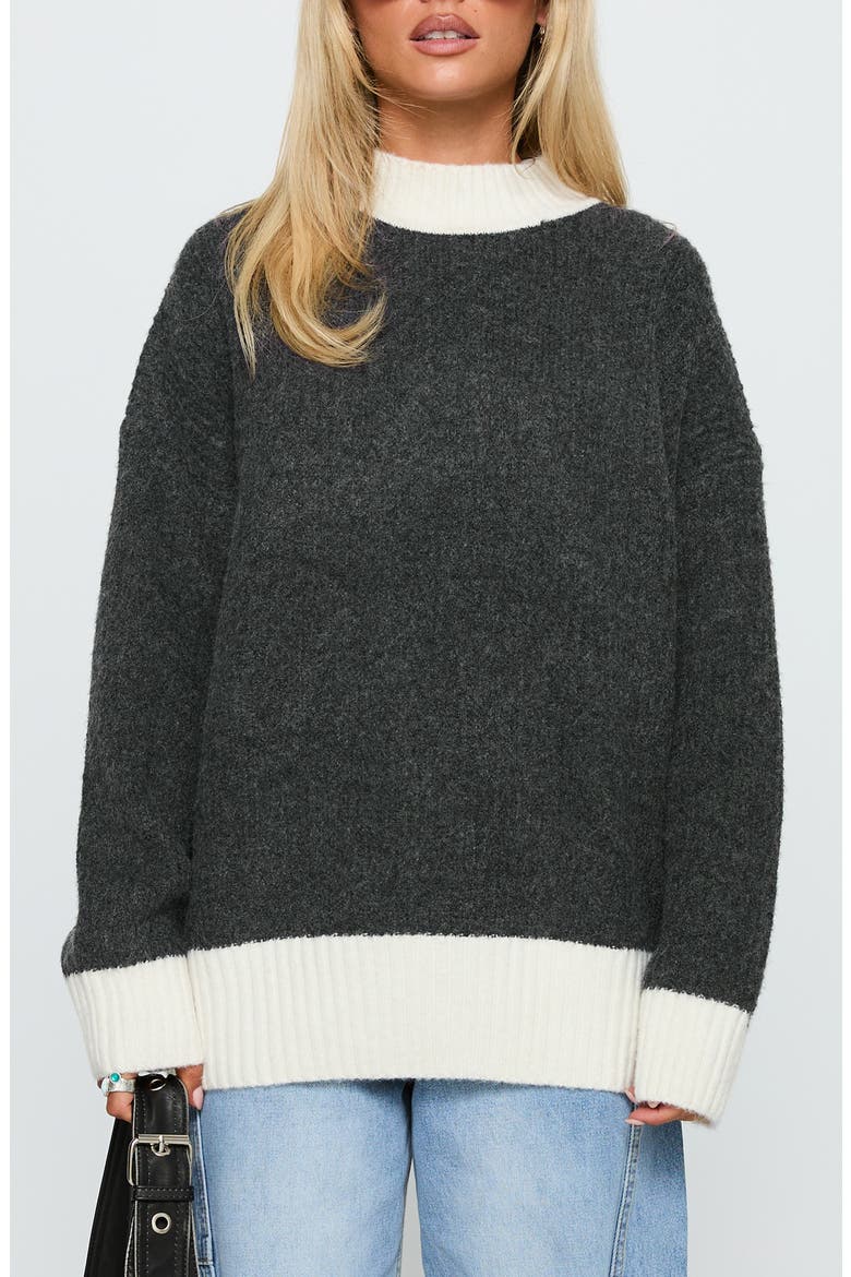 Broken Heart's Club Colorblock Sweater, Main, color, GREY