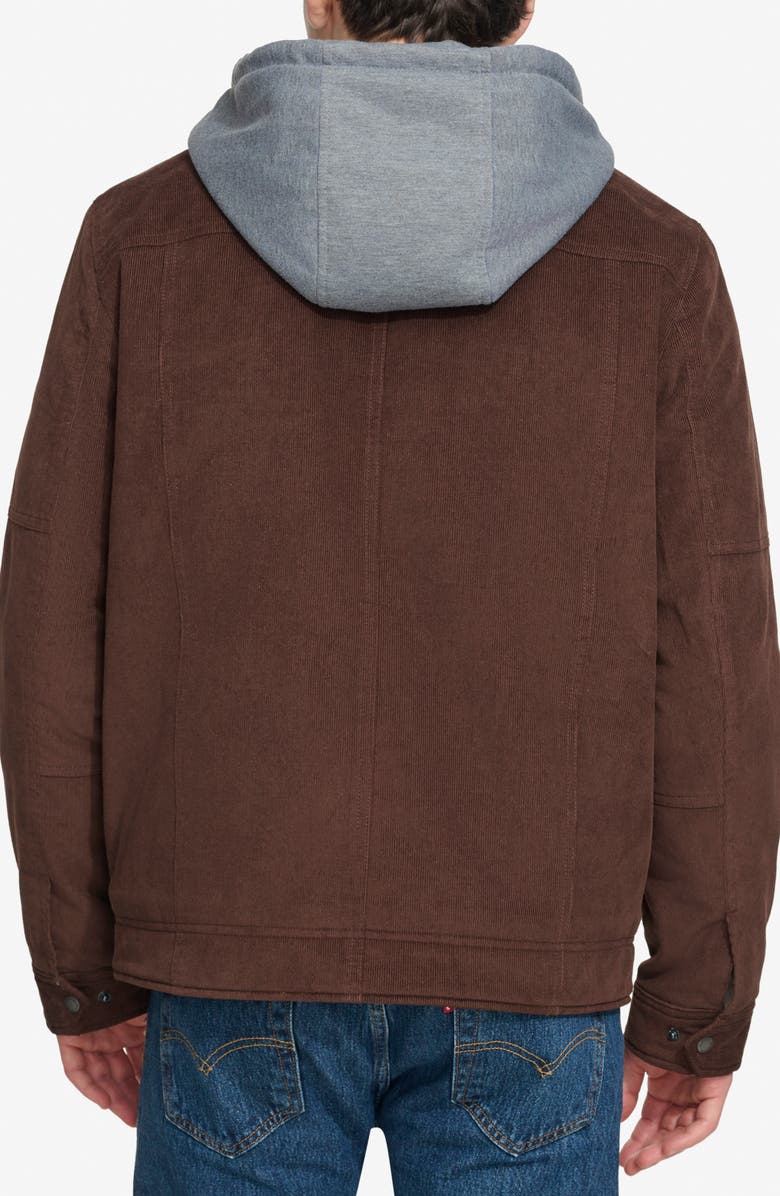 Levi's Hooded Corduroy Jacket, Alternate, color, Chocolate Brown