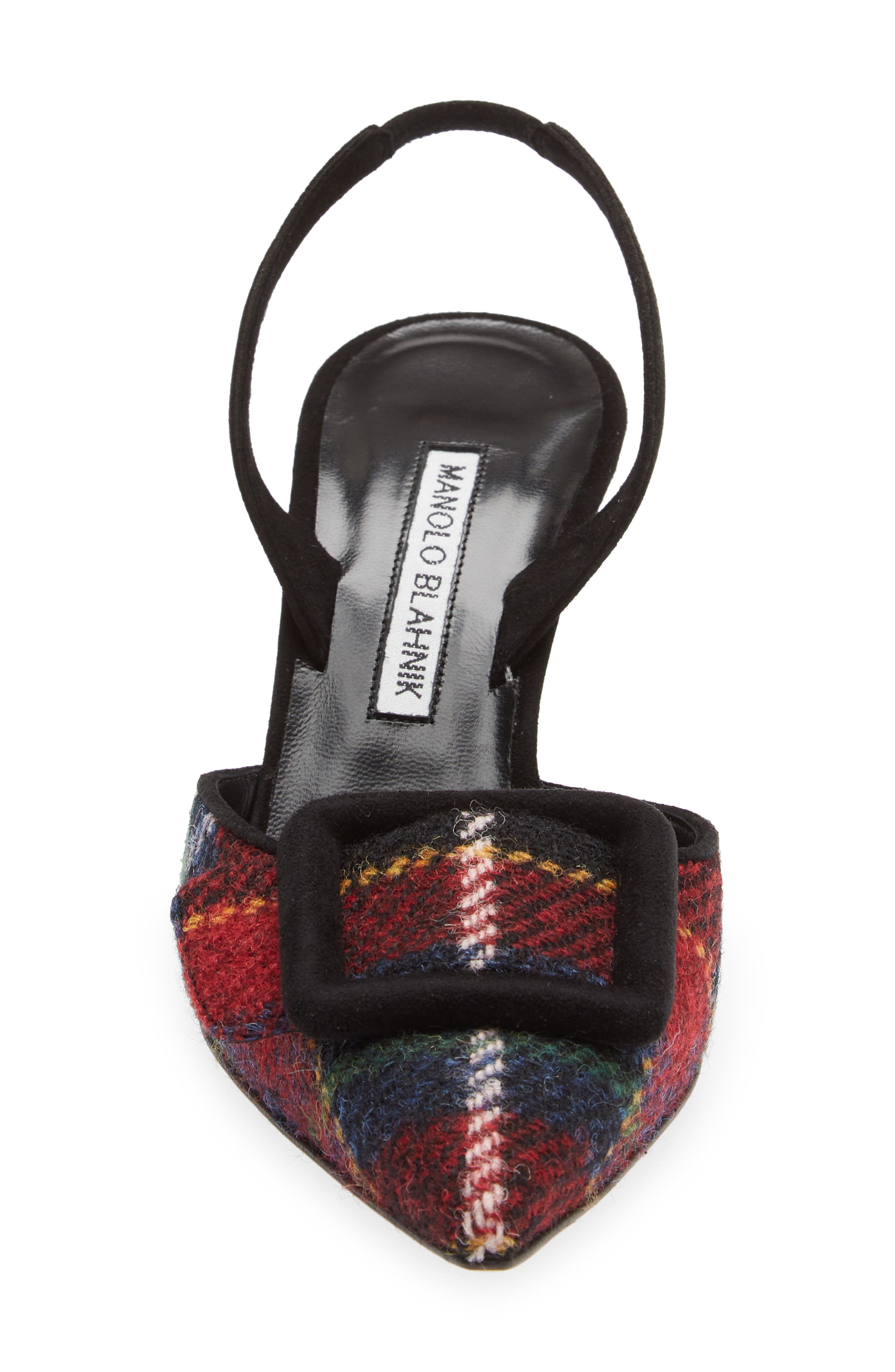 Manolo Blahnik Maysli Gala Buckle Slingback Pointed Toe Pump, Alternate, color, 