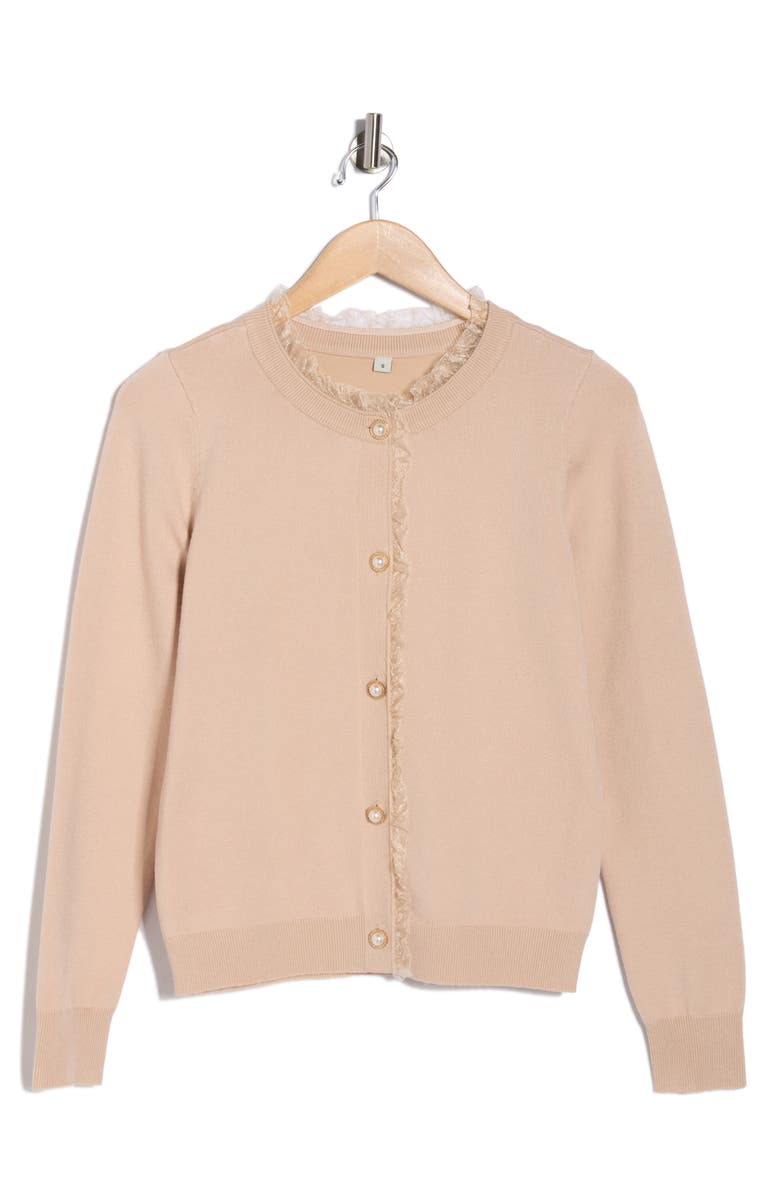 BY DESIGN Alma Ruffle Cardigan, Main, color,