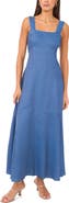 Vince Camuto Square Neck Chambray Maxi Dress