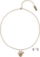 Hallmark Gold Tone Mom and Heart Pendant Necklace and Earring Set