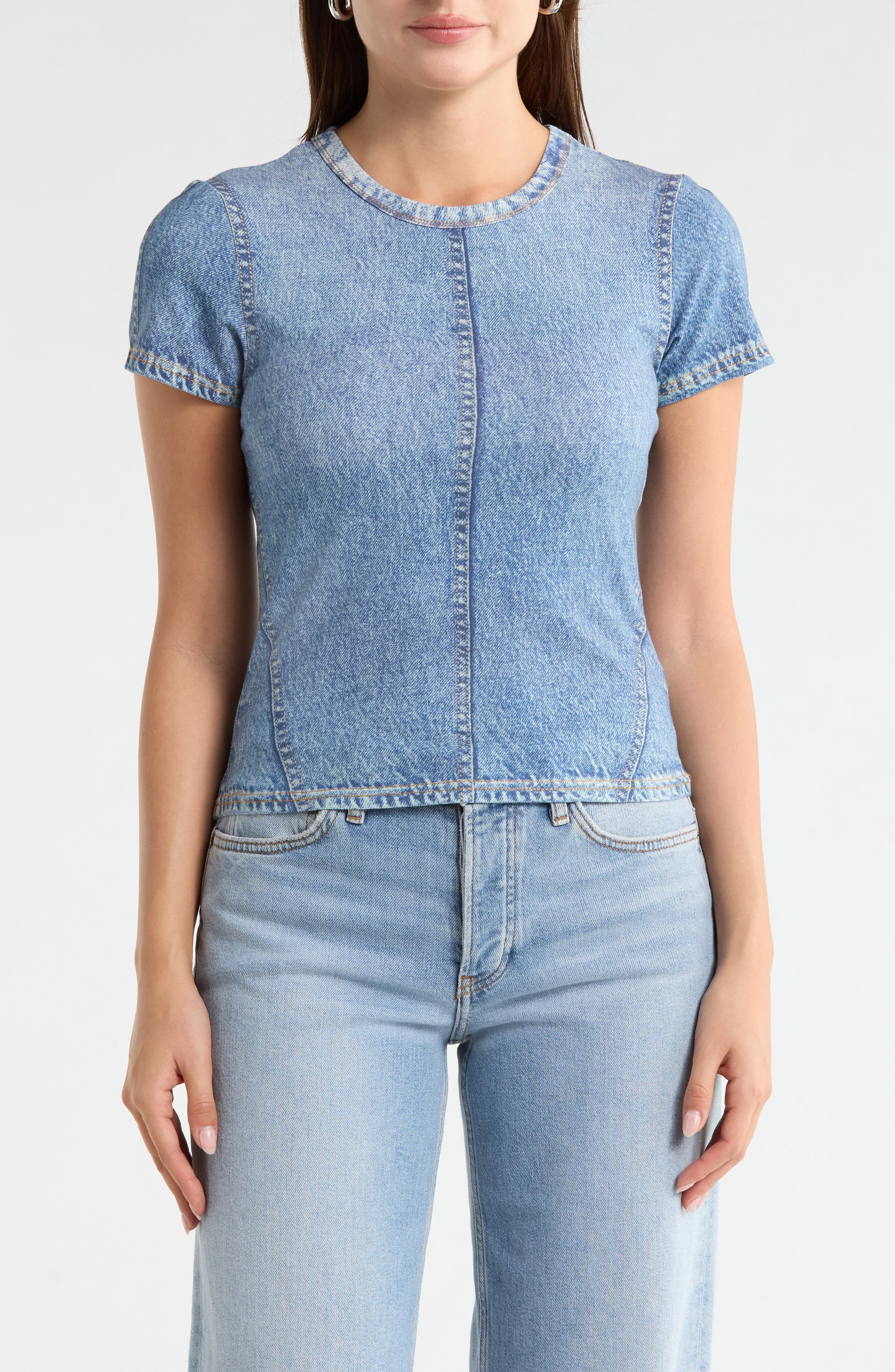 Current/Elliott 3D Printed Jersey Crop T-Shirt