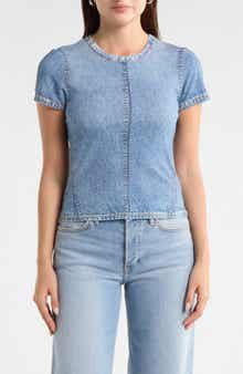 Current/Elliott 3D Printed Jersey Crop T-Shirt