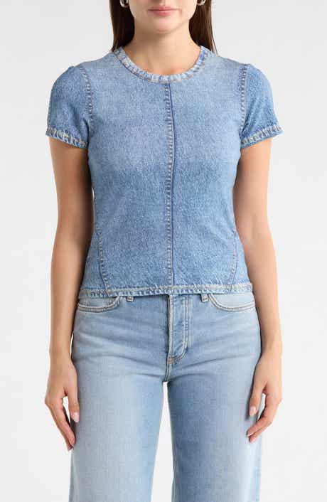 Current/Elliott 3D Printed Jersey Crop T-Shirt
