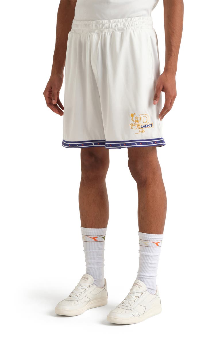 Legacy Embroidered Piqué Soccer Shorts, Main, color, OPTICAL WHITE