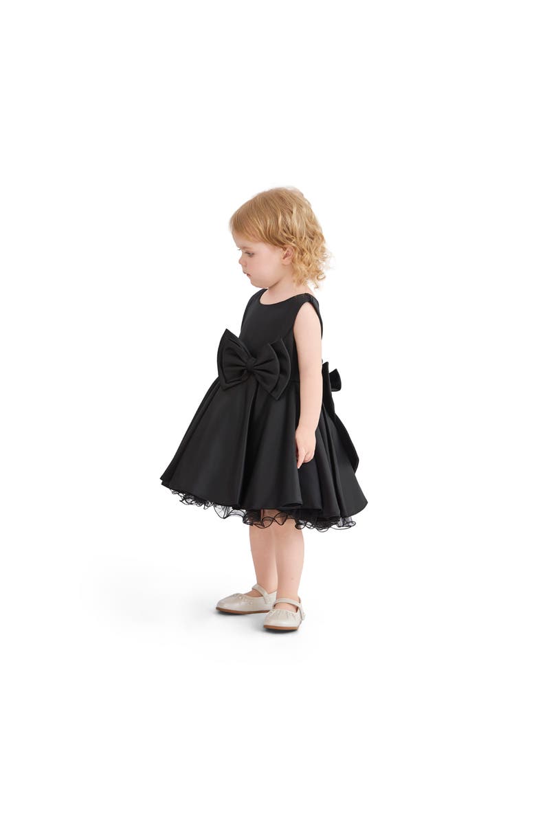 Tulleen Bow Waist Dress, Alternate, color, Black