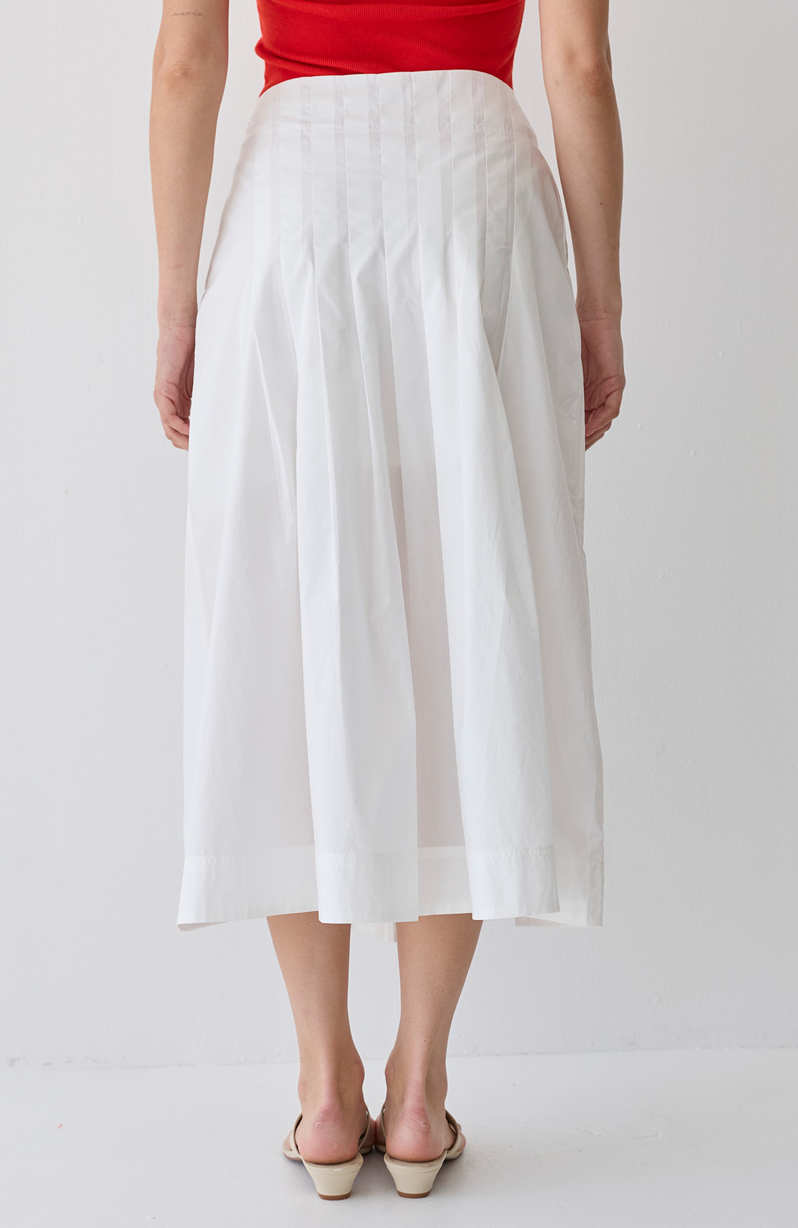 Poplin Box Pleated Midi Skirt (Women) | Nordstrom