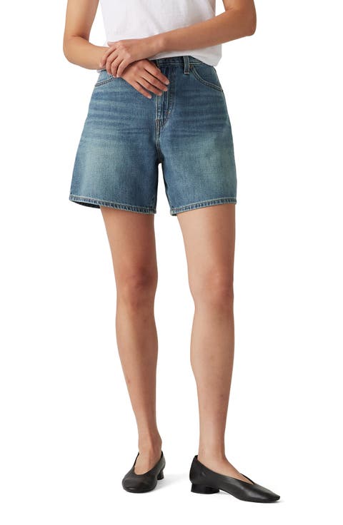 Baggy High Waist Cotton & Linen Denim Shorts (Stop Flaxing)