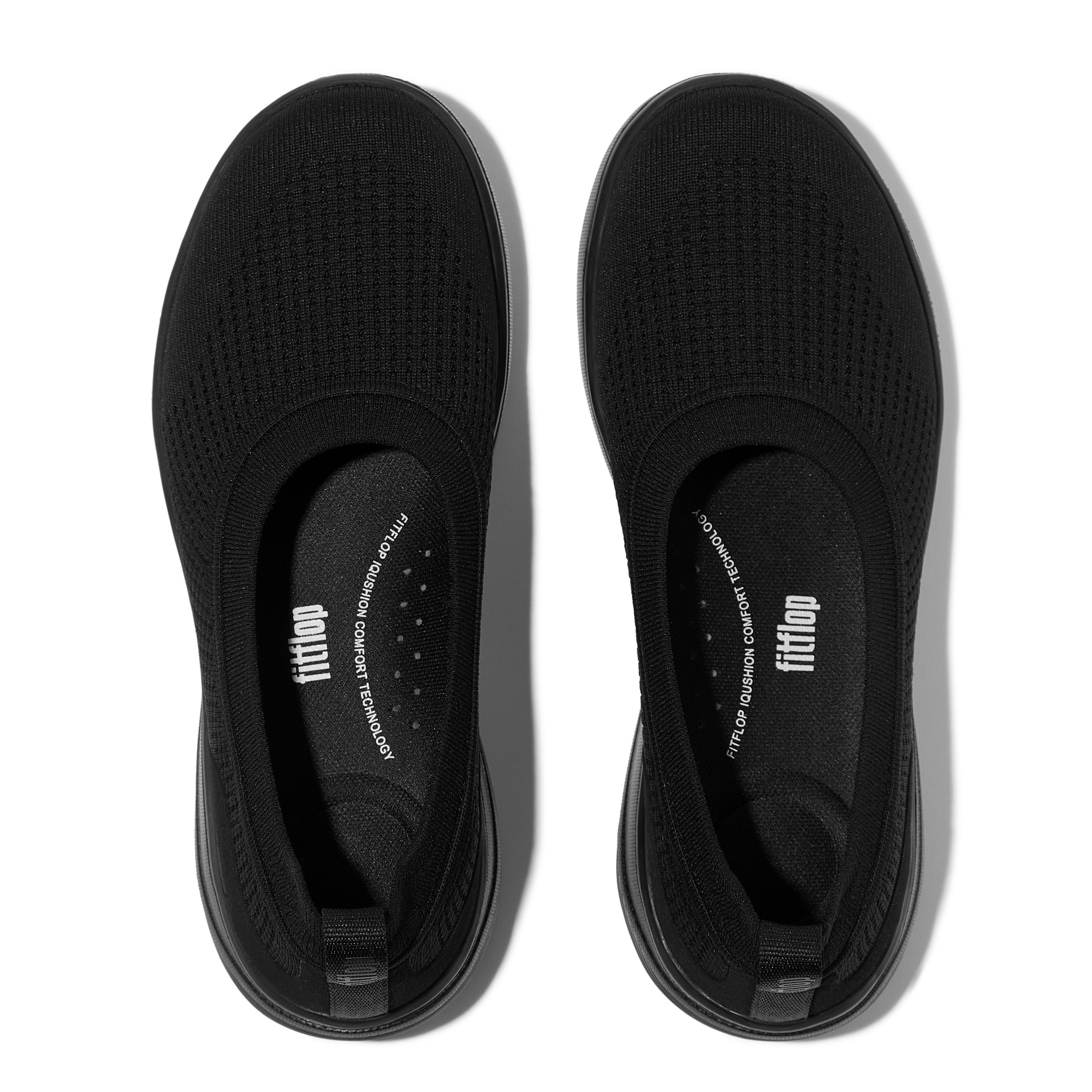Super-Q Knit Ballet Flats, Alternate, color, All Black