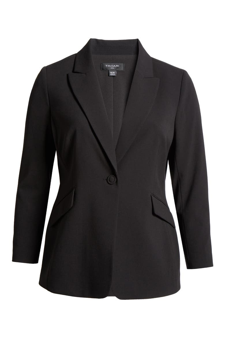 One-Button Blazer, Alternate, color, BLACK