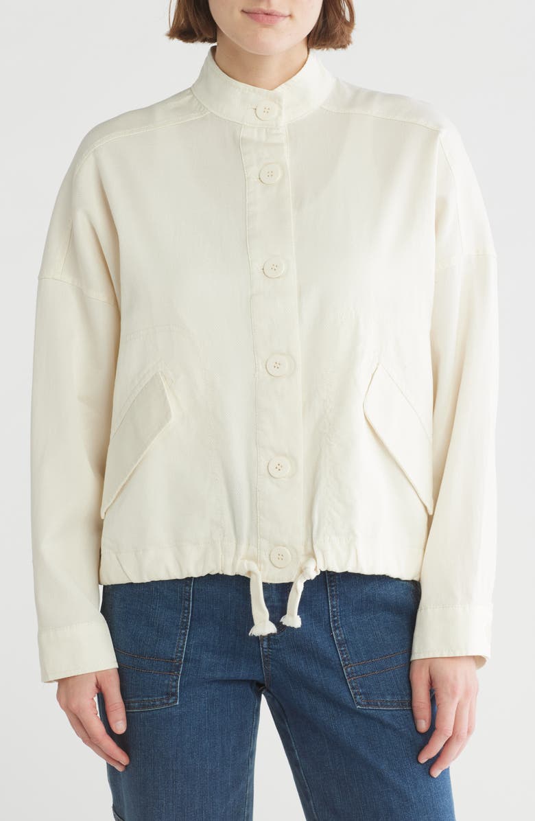 MAX STUDIO Cotton Piqué Jacket, Main, color, Ecru