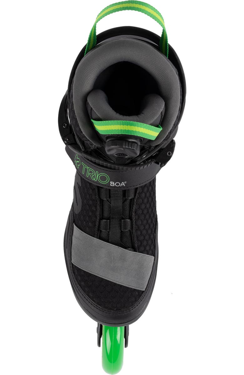K2 Trio LT 100 BOA Mens Inline Skates, Alternate, color, Black/Green