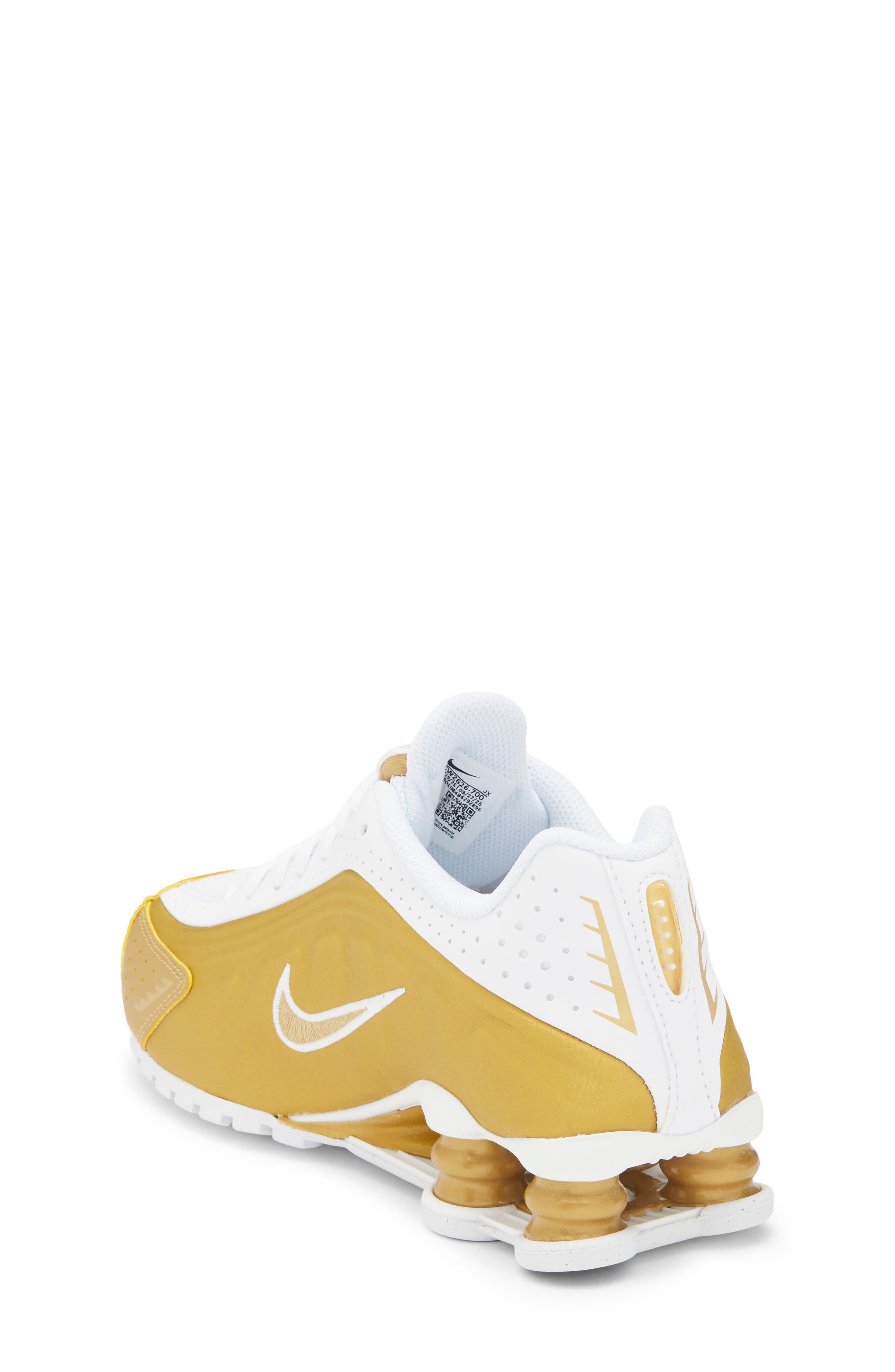 Shox R4 Sneaker, Alternate, color, 700 M GOLD/M GOLD