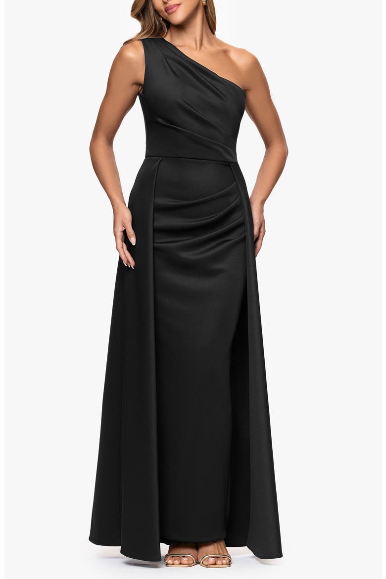 One-Shoulder Scuba Crepe Evening Gown video