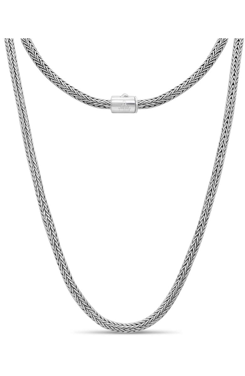 DEVATA Foxtail Round 4mm Chain Necklace in Sterling Silver, 16", Main, color, Silver