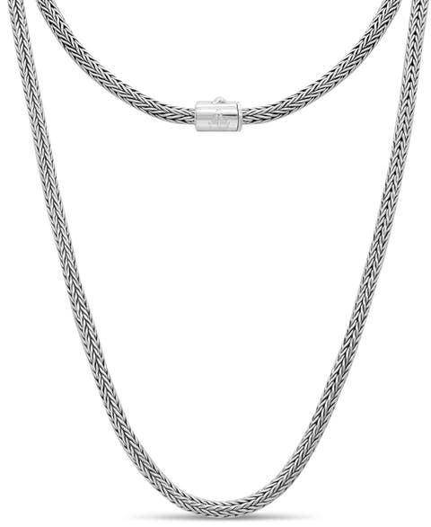 Foxtail Round 4mm Chain Necklace in Sterling Silver, 16"