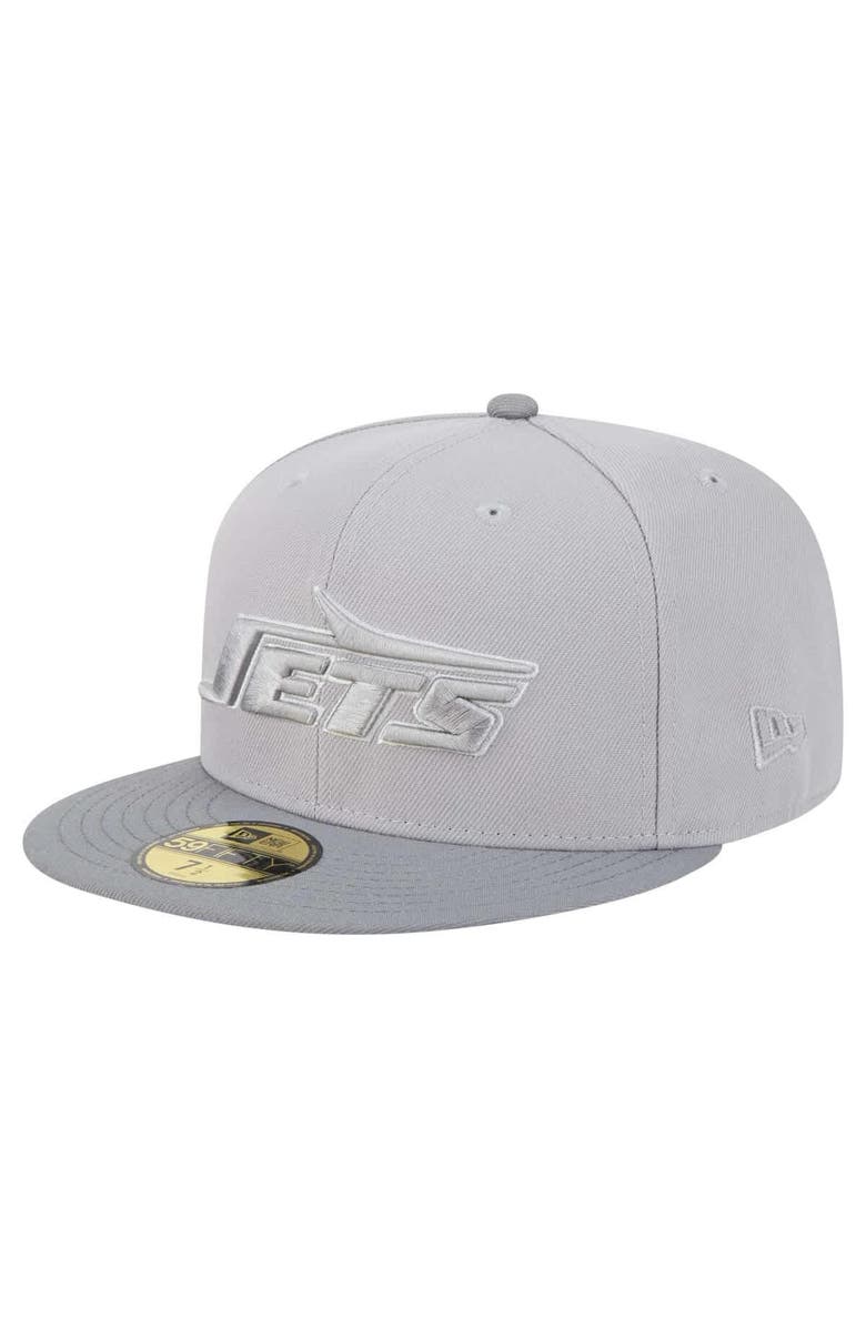 New Era Men's New Era Gray/Graphite New York Jets Iron Cloud 59FIFTY Fitted Hat, Main, color,
