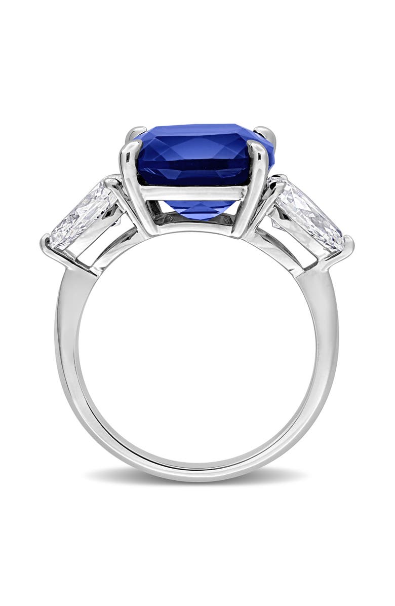 Julianna B. Lab-Created Sapphire & Diamond 3-Stone Ring 18k, Alternate, color, Sapphire